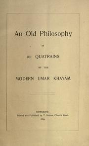 Cover of: old philosophy in 101 quatrains