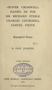 Cover of: Oliver Cromwell: Daniel Defoe, Sir Richard Steele, Charles Churchill, Samuel Foote; biographical essays.