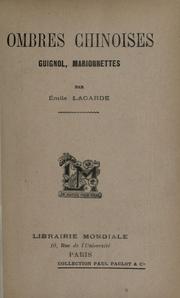 Cover of: Ombres chinoises, guignol, marionnettes.