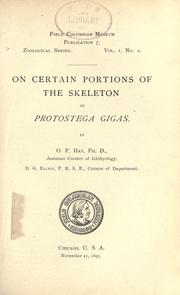 Cover of: On certain portions of the skeleton of Protostega gigas