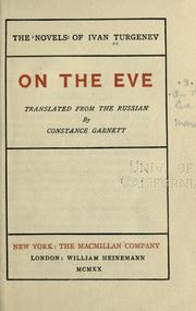 Cover of: On the eve by Ivan Sergeevich Turgenev