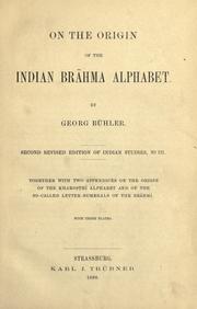 Cover of: On the origin of the Indian Brahma alphabet. | Georg BГјhler