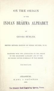 Cover of: On the origin of the Indian Brahma alphabet. by Georg Bühler