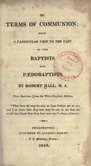 Cover of: On terms of communion by Hall, Robert