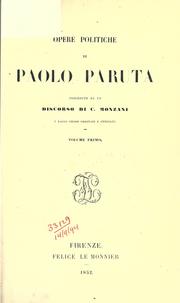 Cover of: Opere politiche by Paolo Paruta