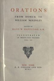 Cover of: Orations from Homer to William McKinley