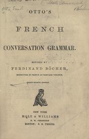 Cover of: Otto's French conversation grammar by Emil Otto
