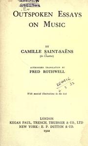 Cover of: Outspoken essays on music. by Camille Saint-Saens