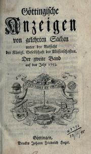 Cover of: Göttingische Anzeigen von gelehrten Sachen