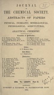 Cover of: Journal. by Chemical Society (Great Britain)