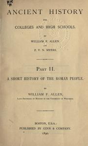 Cover of: A short history of the Roman people. by William Francis Allen