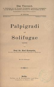 Cover of: Palpigradi und Solifugae