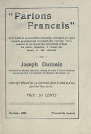 Cover of: Parlons français.