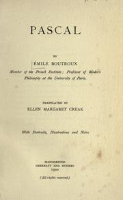 Cover of: Pascal by Emile Boutroux