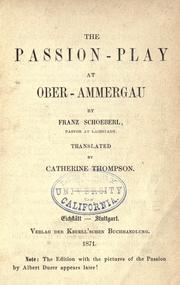 Cover of: The passion-play at Ober-Ammergau