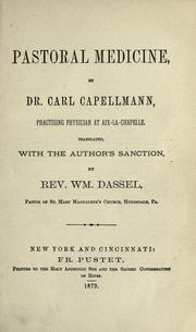 Cover of: Pastoral medicine by Carl Franz Nicolaus Capellmann