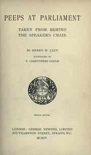 Cover of: Peeps at Parliament by Henry William Lucy