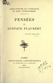 Cover of: Pensées de Gustave Flaubert. by Gustave Flaubert
