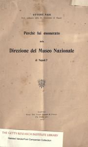 Cover of: Perchè fui esonerato dalla direzione del Museo nazionale di Napoli?