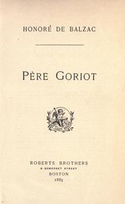 Cover of: Père Goriot