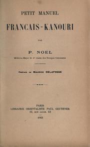 Cover of: Petit manuel français-kanouri