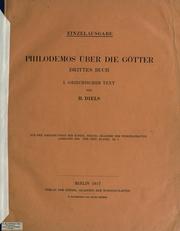 Cover of: Philodemos über die Götter: erstes Buch [und drittes Buch