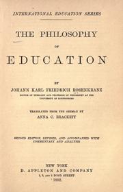 Cover of: The philosophy of education by Karl Rosenkranz