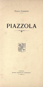 Cover of: Piazzola