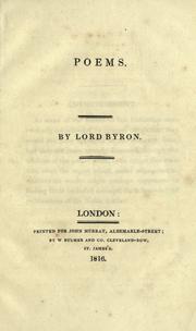 Cover of: Poems. by Lord Byron