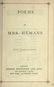 Cover of: Poems. by Felicia Dorothea Browne Hemans