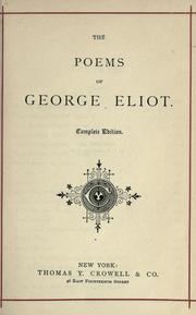 Cover of: The poems of George Eliot. by George Eliot