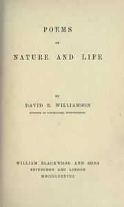 Cover of: Poems of nature and life by David R. Williamson