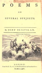 Poems on several subjects by Ogilvie, John