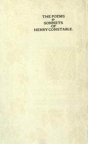 Cover of: The poems & sonnets of Henry Constable.