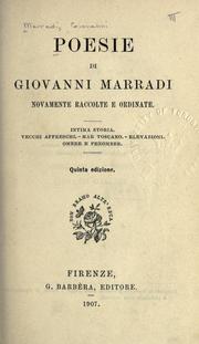 Cover of: Poesie di Giovanni Marradi, novamente raccolte e ordinate