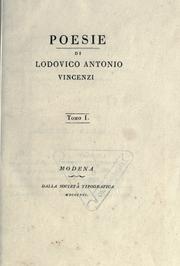 Cover of: Poesie by Lodovico Antonio Vincenzi, Lodovico Antonio Vincenzi