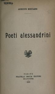 Cover of: Poeti alessandrini.