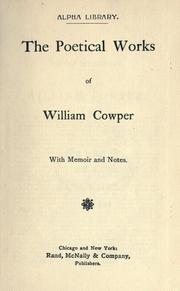 Cover of: The poetical works. by William Cowper