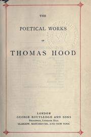 Cover of: Poetical works. by Thomas Hood