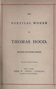 Cover of: Poetical works by Thomas Hood, Thomas Hood