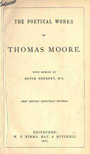 Cover of: Poetical works. by Thomas Moore