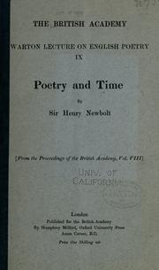 Cover of: Poetry and time