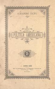 Cover of: Política americana. by Alejandro Calvo