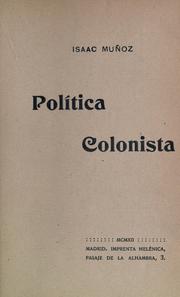 Cover of: Política colonista.