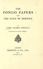 Cover of: The Pongo papers by Lord Alfred Bruce Douglas