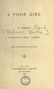 Cover of: A poor girl by W. Heimburg