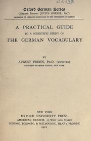 Cover of: A practical guide to a scientific study of the German vocabulary. by August Prehn