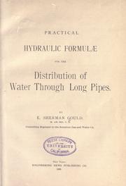 Cover of: Practical hydraulic formulæ for the distribution of water through long pipes