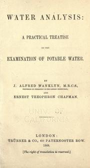 Cover of: Water-analysis by James Alfred Wanklyn