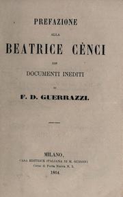 Cover of: Prefazione alla Beatrice Cènci.: Con documenti inediti.